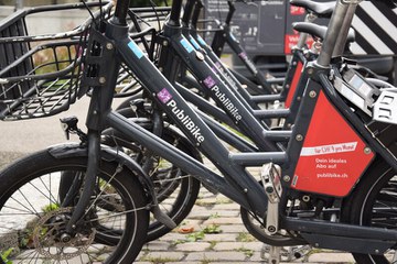 PubliBikes in Bern. Vergrösserte Ansicht